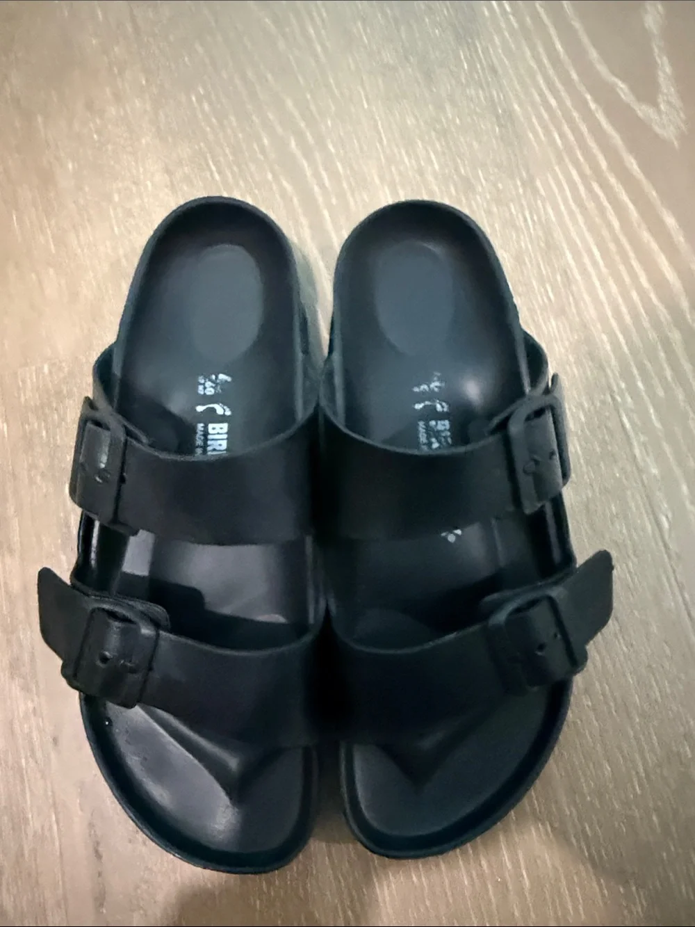 Birkenstock Women’s Matte Black Two-Strap Slide Sandals